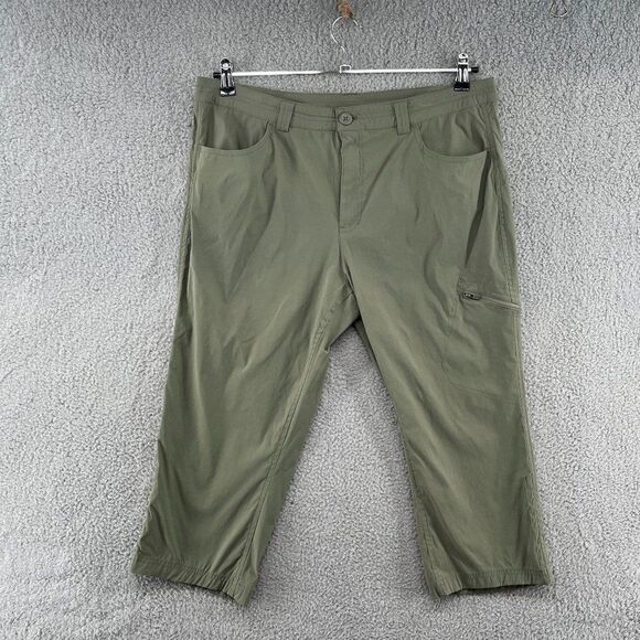 Eddie Bauer Rainier Capris Womens 16 Sprig Green Hiking Nylon Waterproof Camp - Picture 1 of 14